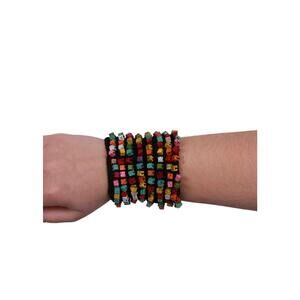 NEW JIANHUI LONDON women's pashmina cuff bracelet in multi/black